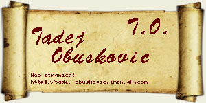 Tadej Obušković vizit kartica